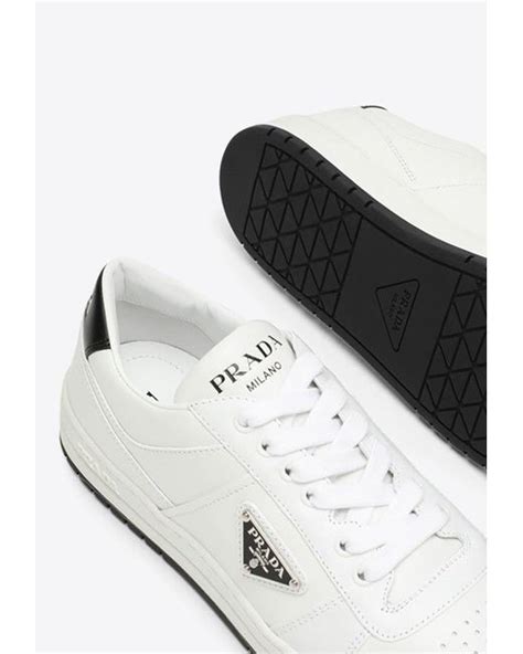 prada downtown white|White Downtown Leather Sneakers .